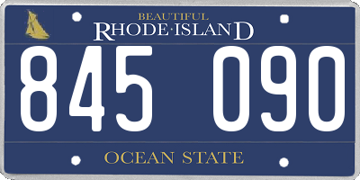 RI license plate 845090