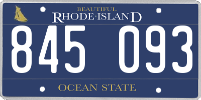 RI license plate 845093