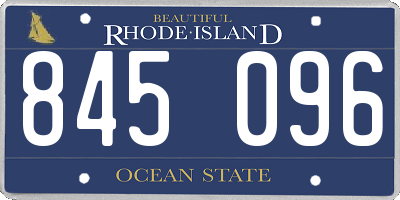 RI license plate 845096
