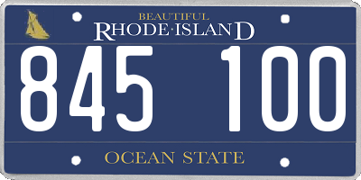 RI license plate 845100