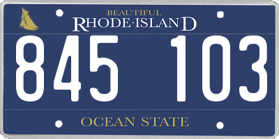 RI license plate 845103