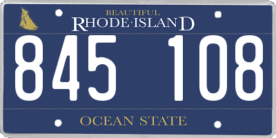 RI license plate 845108