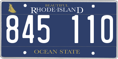 RI license plate 845110
