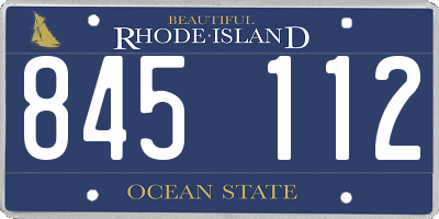 RI license plate 845112