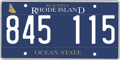 RI license plate 845115
