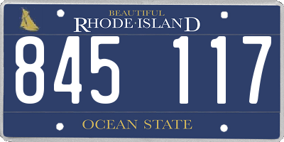 RI license plate 845117