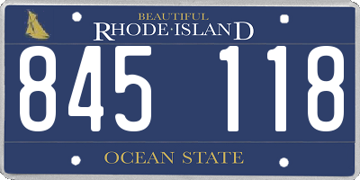 RI license plate 845118