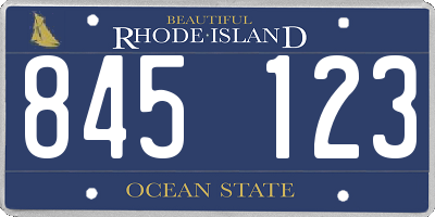 RI license plate 845123