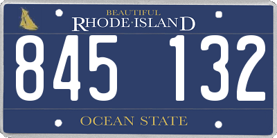 RI license plate 845132