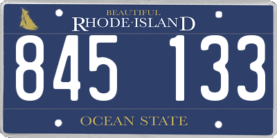 RI license plate 845133
