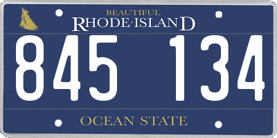 RI license plate 845134