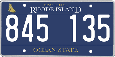 RI license plate 845135