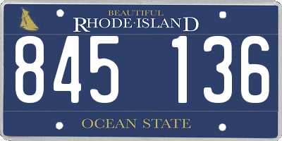 RI license plate 845136