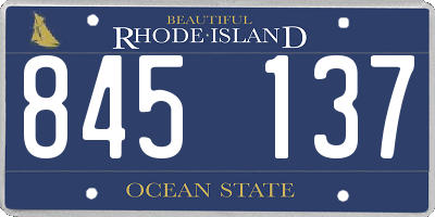 RI license plate 845137