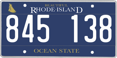RI license plate 845138