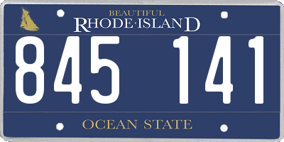 RI license plate 845141