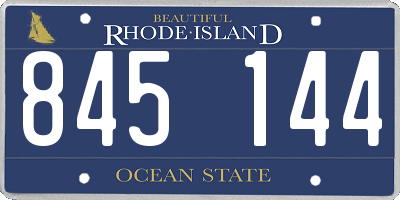 RI license plate 845144