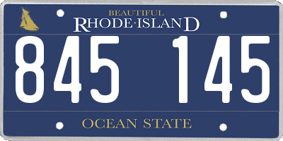 RI license plate 845145
