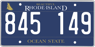 RI license plate 845149