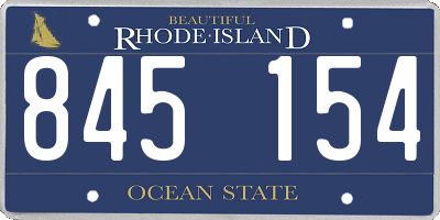 RI license plate 845154