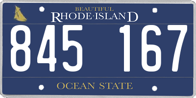 RI license plate 845167