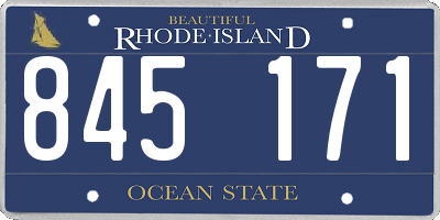 RI license plate 845171
