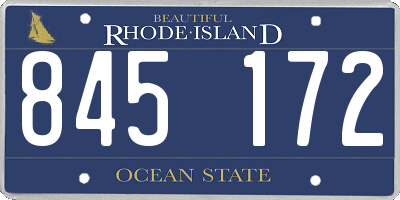 RI license plate 845172