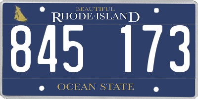 RI license plate 845173