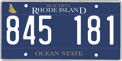 RI license plate 845181