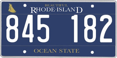 RI license plate 845182