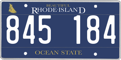 RI license plate 845184