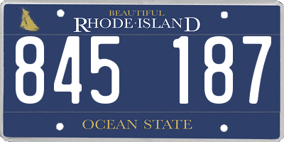 RI license plate 845187