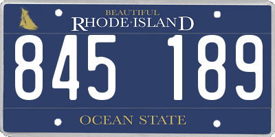 RI license plate 845189