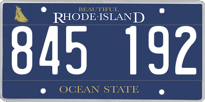 RI license plate 845192
