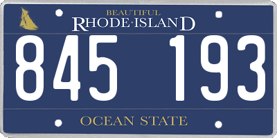 RI license plate 845193