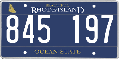 RI license plate 845197