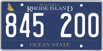 RI license plate 845200