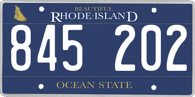 RI license plate 845202