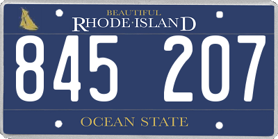 RI license plate 845207
