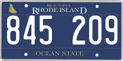 RI license plate 845209