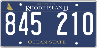 RI license plate 845210