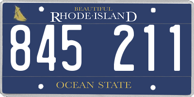 RI license plate 845211