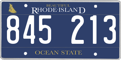 RI license plate 845213