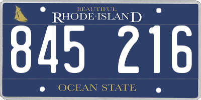 RI license plate 845216