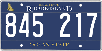 RI license plate 845217