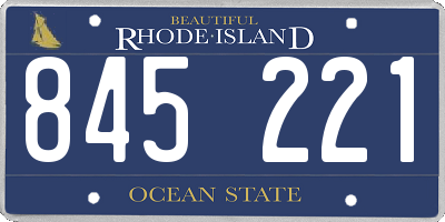 RI license plate 845221