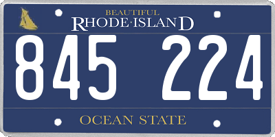 RI license plate 845224