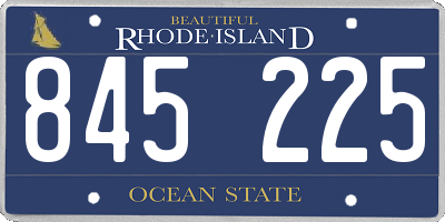 RI license plate 845225