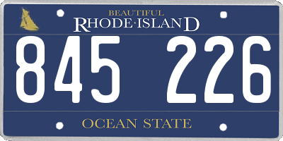 RI license plate 845226