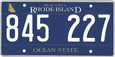 RI license plate 845227